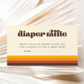 レトロ60sヴィンテージ赤ちゃんシャワーおむつラッフルカード エンクロージャーカード