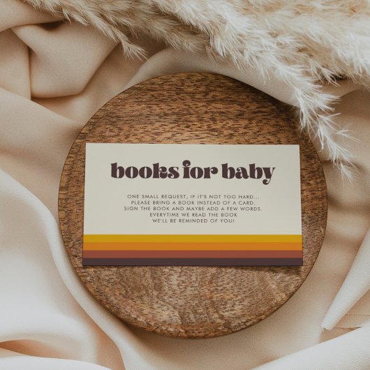 レトロ60sヴィンテージ赤ちゃんシャワーブックリクエストカード エンクロージャーカード