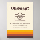 レトロ60sヴィンテージOh Snap結婚のハッシュタグ記号 ポスター (正面)