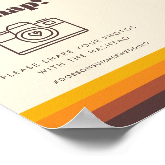 レトロ60sヴィンテージOh Snap結婚のハッシュタグ記号 ポスター (角)