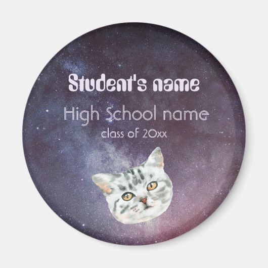 レトロ60s宇宙銀河系卒業 マグネット (正面)