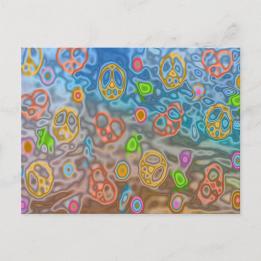 レトロ60s平和な海ライフアパレルギフト ポストカード (正面)