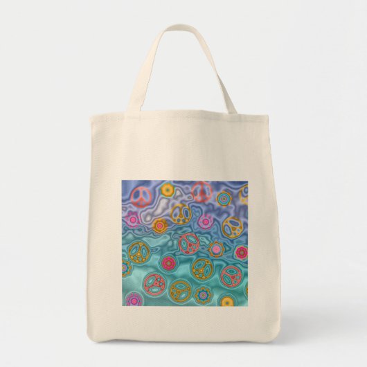 レトロ60s平和な海波アパレルギフト トートバッグ (正面)