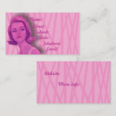 レトロ60s明るいピンクの美容院の名刺 名刺 (正面/裏面)