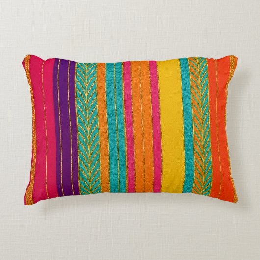 レトロ60s明モダンるいストライプ アクセントクッション (正面)
