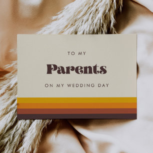 レトロ60s私の結婚式のデイカードで私の両親 招待状