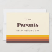 レトロ60s私の結婚式のデイカードで私の両親 招待状 (正面)