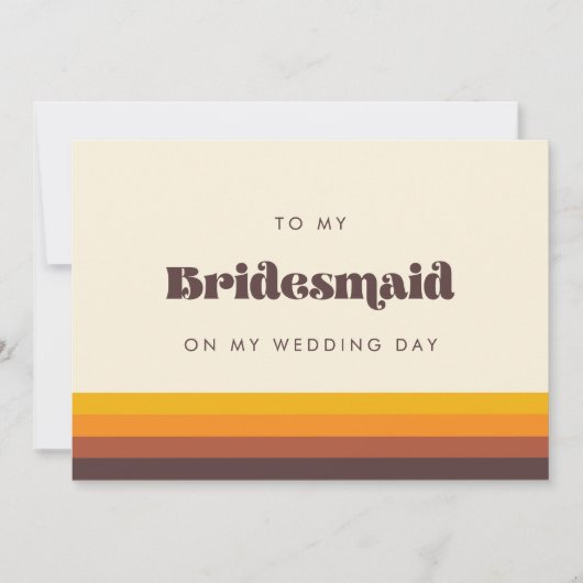 レトロ60s私の結婚式のデイカードの私のブライドメイドへ 招待状 (正面)