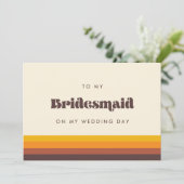 レトロ60s私の結婚式のデイカードの私のブライドメイドへ 招待状 (スタンド正面)