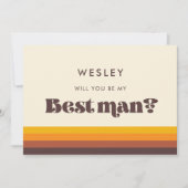 レトロ60s花婿介添人提案カード 招待状 (正面)