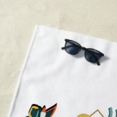 レトロ60s車の旅へのビーチ ビーチタオル (インサイチュ)