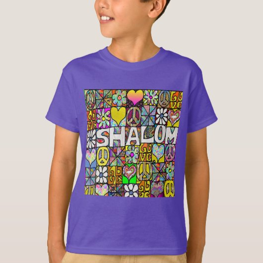 レトロ60s サイケデリック シャローム LOVE Tシャツ (正面)