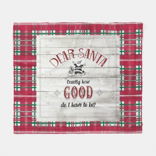 レトロ60s |サンタ私は本当に良くなければならない フリースブランケット (正面(横))