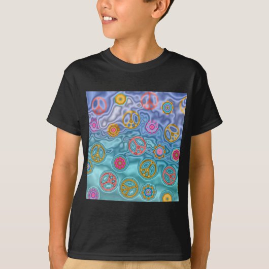 レトロ60's 平和な海の波 アパレル ギフト tシャツ (正面)