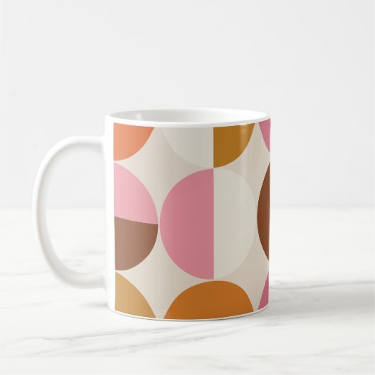 レトロ60s - 70sのスタイルと虹のヒッピーの太陽 コーヒーマグカップ (左)
