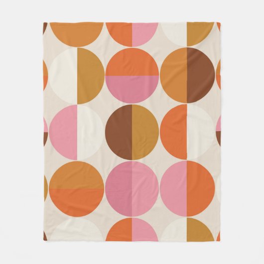 レトロ60s - 70sのスタイルと虹のヒッピーの太陽 フリースブランケット (正面)