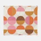 レトロ60s - 70sのスタイルと虹のヒッピーの太陽 フリースブランケット (正面(横))