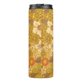 レトロ60s/70sオレンジ&オリーブグリーンフローラ タンブラー (裏面)