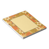 レトロ60s/70sオレンジ&オリーブグリーンフローラ ノートパッド (アングル)