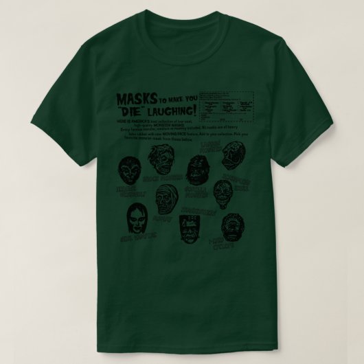 レトロ60s 70sモンスターマスク広告 tシャツ (デザイン正面)