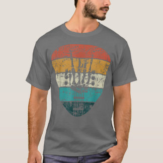 レトロ60s 70sロックアンドロールスケルトンギターミュージック tシャツ