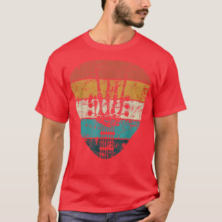 レトロ60s 70sロックアンドロールスケルトンギターミュージック tシャツ