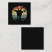 レトロ60s 70sヴィンテージ農家動物愛好家ヤギ スクエア名刺 (正面/裏面)