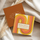 レトロ60s 70s幾何学虹60度波 スクエア名刺