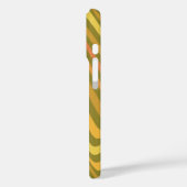 レトロ60s 70s抽象芸術線パターングリーンイエロー Case-Mate iPhoneケース (裏面 / 左)