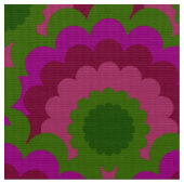 レトロ60s 70s生地モダンホタテ模様 ファブリック (クローズアップ)