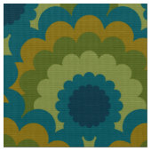 レトロ60s 70s生地モダンホタテ模様 ファブリック (クローズアップ)