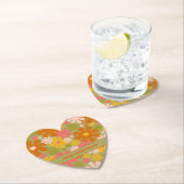 レトロ60s 70s美的フローラ パーソナライズされた ペーパーコースター (インサイチュ)