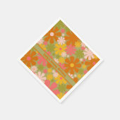 レトロ60s 70s美的フローラGroovy スタンダードカクテルナプキン (角)