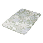 レトロ60s 70s美的花柄セージグリーン バスマット (アングル)