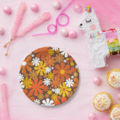 レトロ60s 70s美的花柄紙プレート ペーパープレート (パーティー)