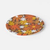 レトロ60s 70s美的花柄紙プレート ペーパープレート (アングル)