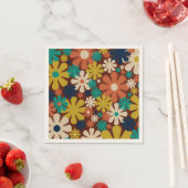 レトロ60s 70s美的花柄 スタンダードカクテルナプキン (インサイチュ)