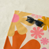 レトロ60s 70s美的花柄 ビーチタオル (インサイチュ)