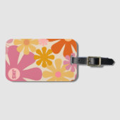 レトロ60s 70s美的花柄 ラゲッジタグ (正面横)