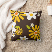 レトロ60s 70s花スタイル装飾用クッション クッション (ブランケット)