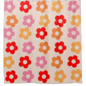 レトロ60s 70s花ヒッピー シャワーカーテン (正面)