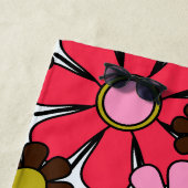 レトロ60s 70s花嫁の花柄 ビーチタオル (インサイチュ)