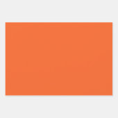 レトロ60s 70s花柄オレンジとブラウン ラッピングペーパーシート (正面2)