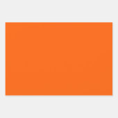 レトロ60s 70s花柄ブルーオレンジ ラッピングペーパーシート (正面3)