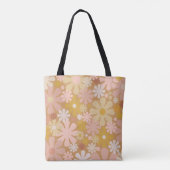レトロ60s 70s花柄(イニシャル付) トートバッグ (裏面)