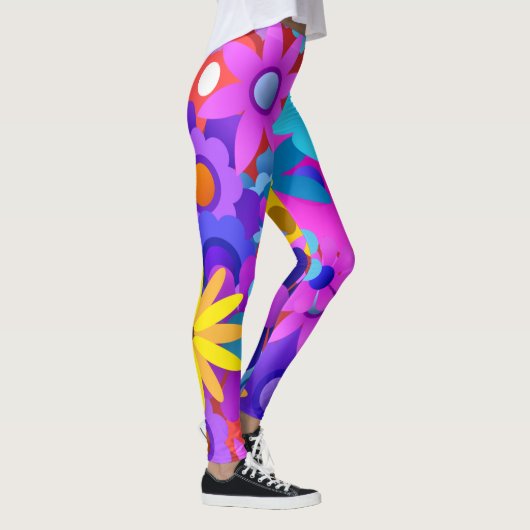 レトロ60s 70s花柄 レギンス (右)