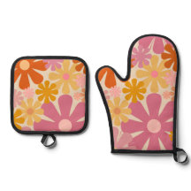 レトロ60s 70s Groovyフローラルパターン