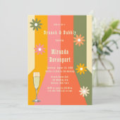 レトロ60s 70s Groovyブリデスメイドストライプルンチョン 招待状 (スタンド正面)