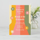 レトロ60s 70s Groovyブリデスメイドストライプルンチョン 招待状 (スタンド正面)