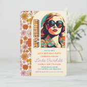 レトロ60s 70s Groovy Hippie招待状 招待状 (スタンド正面)